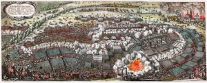 Batalla de Lützen entre las tropas suecas y la Liga Católica (Sacro Imperio) de . .