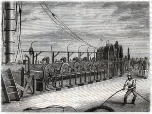 Cable telegráfico submarino de Frederick (attr. to) Barnard