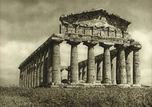 Templo de Ceres en Paestum, construido en 500 a.C. de Ferdinand Georg Waldmuller
