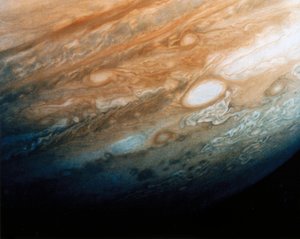 Primer plano de los patrones de nubes de Júpiter de Ferdinand Georg Waldmuller
