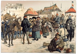 Conquista del Tíbet. 1902 (grabado)