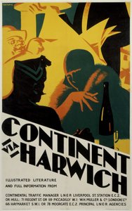 Continente vía Harwich, cartel de LNER