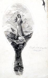 Diseño para la parte trasera de un espejo con Venus en su concha, c. 1870-1875