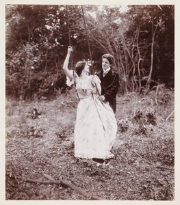 Retrato eduardiano, pareja con un columpio de John Pardon