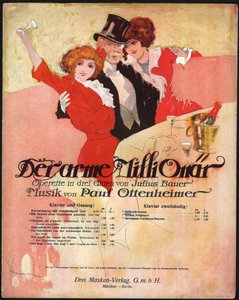 Hombre elegante rodea a mujeres bonitas en la Belle Époque. ca. 1913 (ilustración) de . .