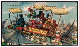 Autobús volador en París, c.1910 de . .