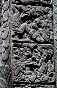 Jeroglíficos en la Estela D en Quiriguá, Izabal, Guatemala, período Clásico Tardío, c.600-900 d.C. de Hippolyte Lalaise Devéria