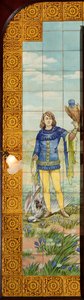 Vista interior, panel de azulejos, pintor Furcy Ernest Tondeur, ejecutor Boch Frères La Louvière