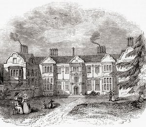 Ladye Place, Hurley, Berkshire, Inglaterra, vista aquí a principios del siglo XIX de . .