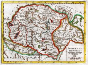 Mapa de Hungría 1749 de . .