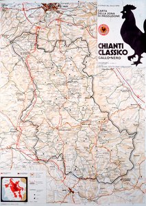 Mapa de la zona del Chianti clásico