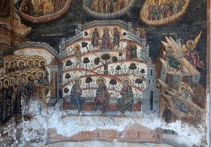 Monasterio (manastirea Cozia). La iglesia. Interior. Pinturas murales.