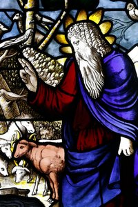 Museo de la Catedral de Milán. Vidriera. Creación de los animales (Dios Padre). Siglo XVI. Italia. de . .