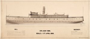 Planes del barco de vapor Nueva York (1889)