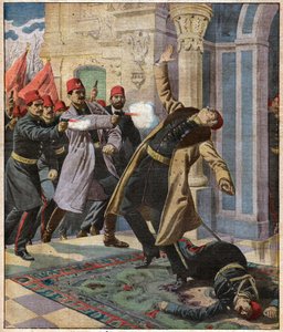 Golpe de estado otomano: Enver Pasha y el CUP invaden el Palacio Imperial y matan al ministro Nazin Pasha, 9 de febrero de 1913