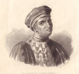Retrato del líder militar italiano Francesco da Bussone, conocido como Carmagnola (1380-1432)