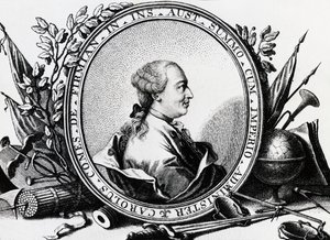 Retrato de Karl Joseph von Firmian (1716-1782), político austriaco, grabado de William Walcutt