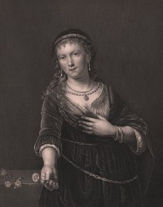 Retrato de Saskia van Uylenburgh (1612-1642), esposa de Rembrandt de William Walcutt