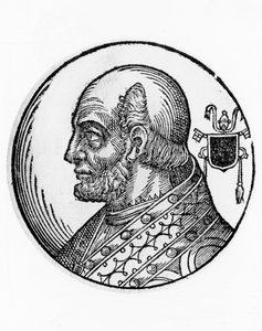 Retrato de Teodoro I (fallecido en 649), 73º Papa de la Iglesia Católica desde 642, grabado de William Walcutt
