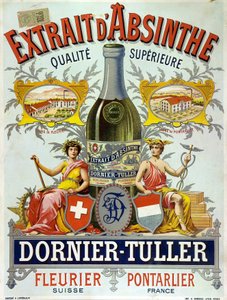 Publicidad para la absenta DOrnier Tuller, cromolitografía 1890
