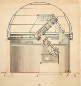 Telescopio reflector con cúpula