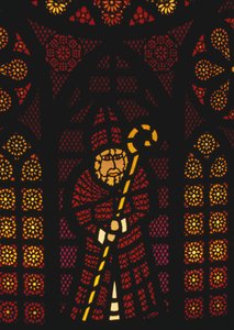 San Nicolás, vidriera en la iglesia de Kusnacht, Cantón de Zúrich, Suiza de William Walcutt