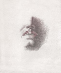 Estudio para la cara de un hombre: boca y nariz. circa 1830