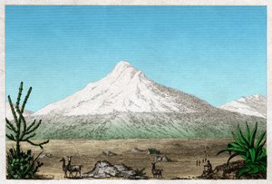 El volcán Chimborazo desde la meseta de Tapia, Ecuador. circa 1840 (grabado) de . .