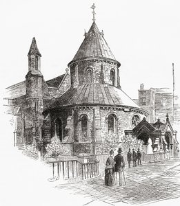 La Iglesia del Templo, Londres, Inglaterra, vista aquí en el siglo XIX. de . .