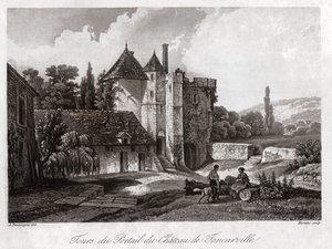 El castillo de Tancarville. circa 1840 (grabado) de . .
