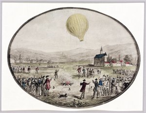 El primer ascenso público en globo, 5 de junio de 1783 de Frederick (attr. to) Barnard