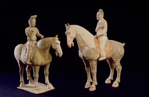 Dos jinetes, chinos, dinastía Tang (618-906) de Hippolyte Lalaise Devéria