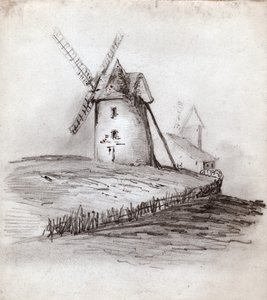 Molino de viento en Normandía, Francia, circa 1830 de . .
