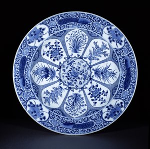 Plato azul y blanco, período Kangxi, c.1700