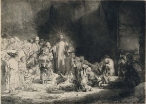 Cristo con los enfermos a su alrededor, recibiendo a los niños (La 