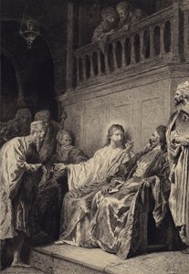 Cristo sana al hombre con la mano seca de after Albert Robida