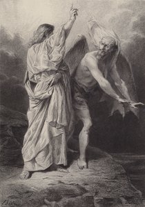 Cristo tentado por el diablo de after Albert Robida