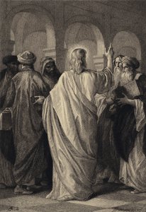 Jesús conversa con los doctores de after Albert Robida