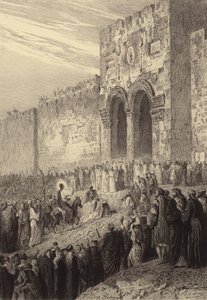 Jesús entrando en Jerusalén de after Albert Robida