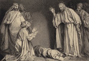 Jesús sana al niño poseído de after Albert Robida