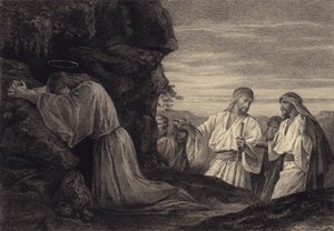 Jesús en oración de after Albert Robida