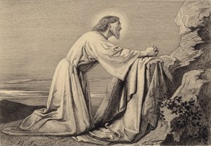 Jesús orando de after Albert Robida