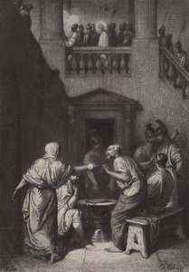 La negación de Pedro de after Albert Robida