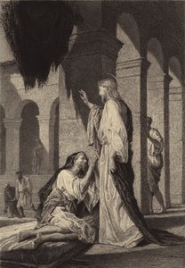 El hombre impotente en el estanque de Betesda de after Albert Robida