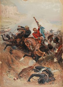 Los tenientes Melville y Coghill salvando los colores, Guerra Zulú de 1879, 1881