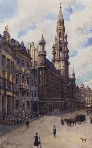 El Hotel de Ville, una esquina de la Grande Place de after Amedee Forestier