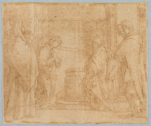 Copia después de la Anunciación del Ángel a Zacarías de after Andrea del Sarto