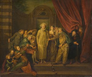 Los comediantes italianos de after Antoine Watteau