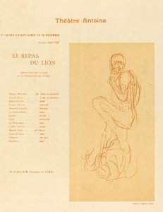 La comida del león de after Auguste Rodin