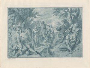 El concurso musical entre Apolo y Pan de after Bartholomaeus Spranger Andrea Scacciati